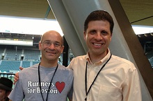 At 2013 IDETC/CIE reception at Jeld-Wen Field in Portland, Oregon, with co-organizer Dane Quinn